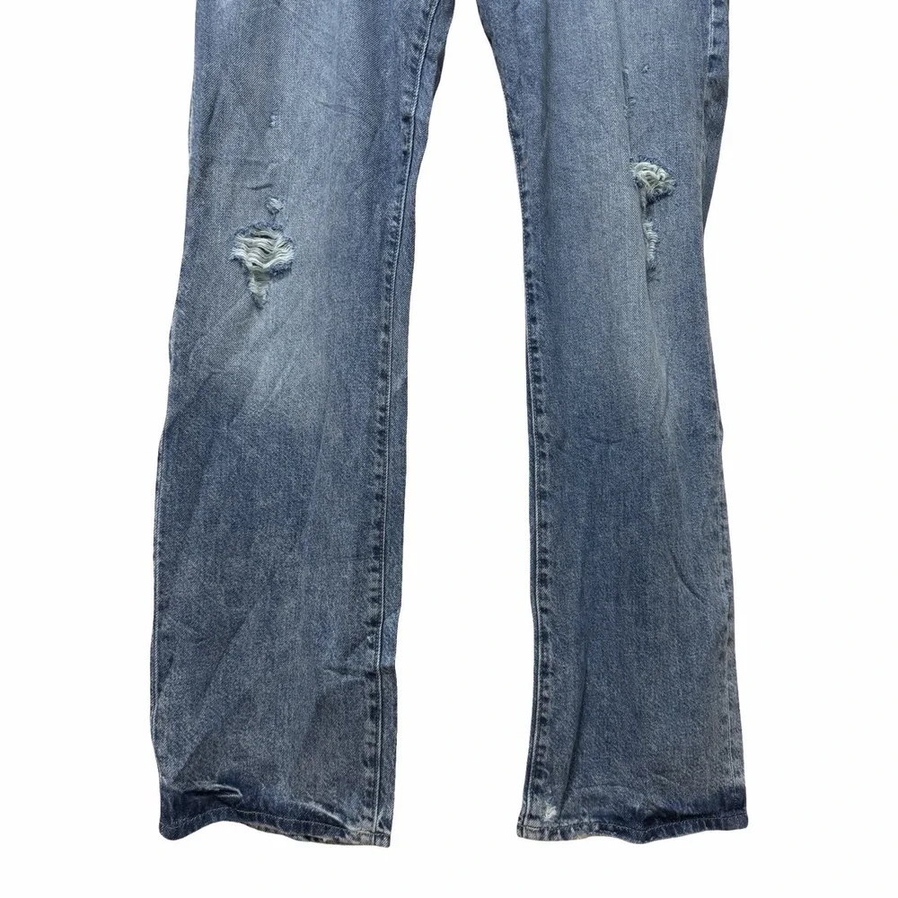 True Religion Mens Ricky Rigid SN Flap Distressed Jeans Size 38‎ Medium Wash NEW